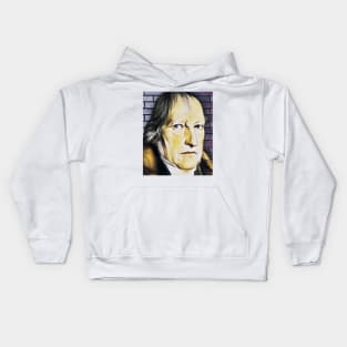 Georg Wilhelm Friedrich Hegel yellow Portrait | Georg Wilhelm Friedrich Hegel Artwork 9 Kids Hoodie